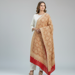 The Amritsar Store Women's Shawl Full Heavy Embroidery Jaal-Red Color