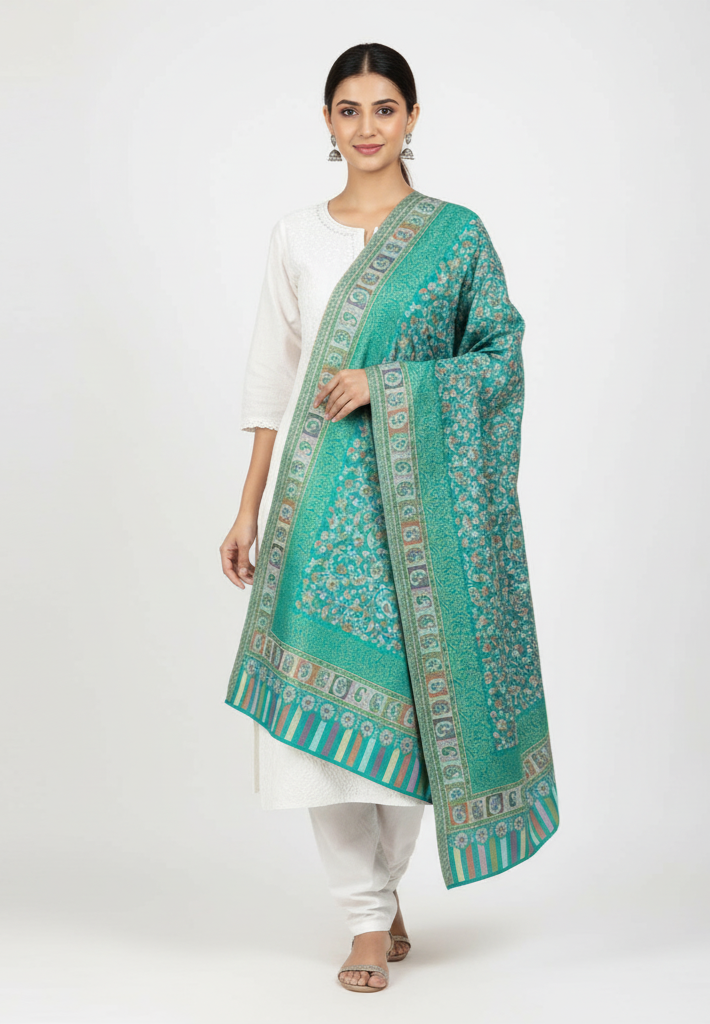 The Amritsar Store Womens Kani Zari Stole with Traditional Charm
