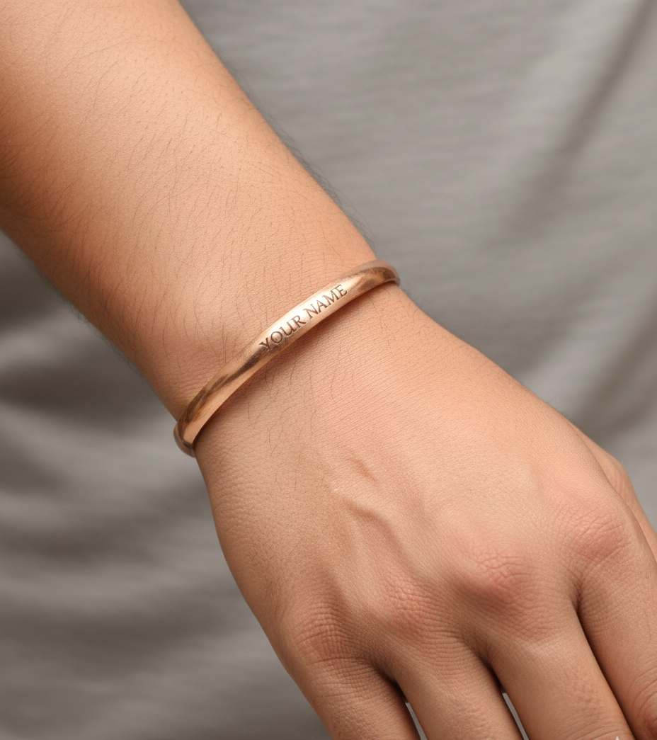 MensCUSTOMISED Copper Kada (Plain) 6 mm Thickness by The Amritsar Store