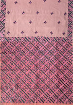 Elegant Pink Phulkari Saree with Hand Embroidery