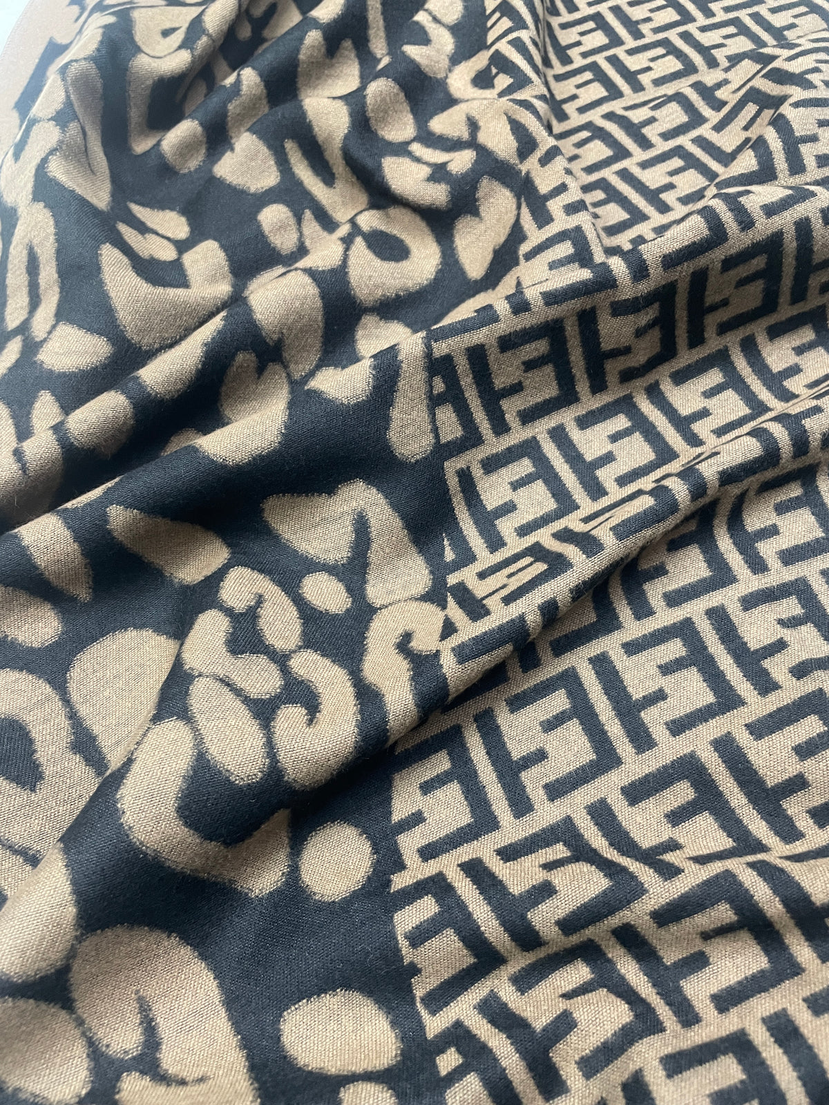 Leopard Print and Fendi-inspired Scarf (Reversible)