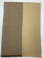 Two-Tone Houndstooth and Double-G Pattern Scarf (Reversible )