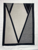 Elegant Two-Tone Scarf with Graphic V Pattern (Reversible)