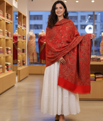 The Amritsar Store Kani Jamawar Blended Shawl with Full Jaal Design – Elegant Traditional Kashmiri Weave for Women