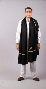 Hand Embroidered Kashmiri Shawl, Paisleys Embroidered In The Four Corners Surrounded With Embroidery. Warm Light Weight Shawl, Large Wool Shawl Unisex