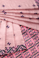 Elegant Pink Phulkari Saree with Hand Embroidery