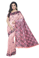 Elegant Pink Phulkari Saree with Hand Embroidery