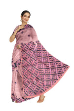 Elegant Pink Phulkari Saree with Hand Embroidery