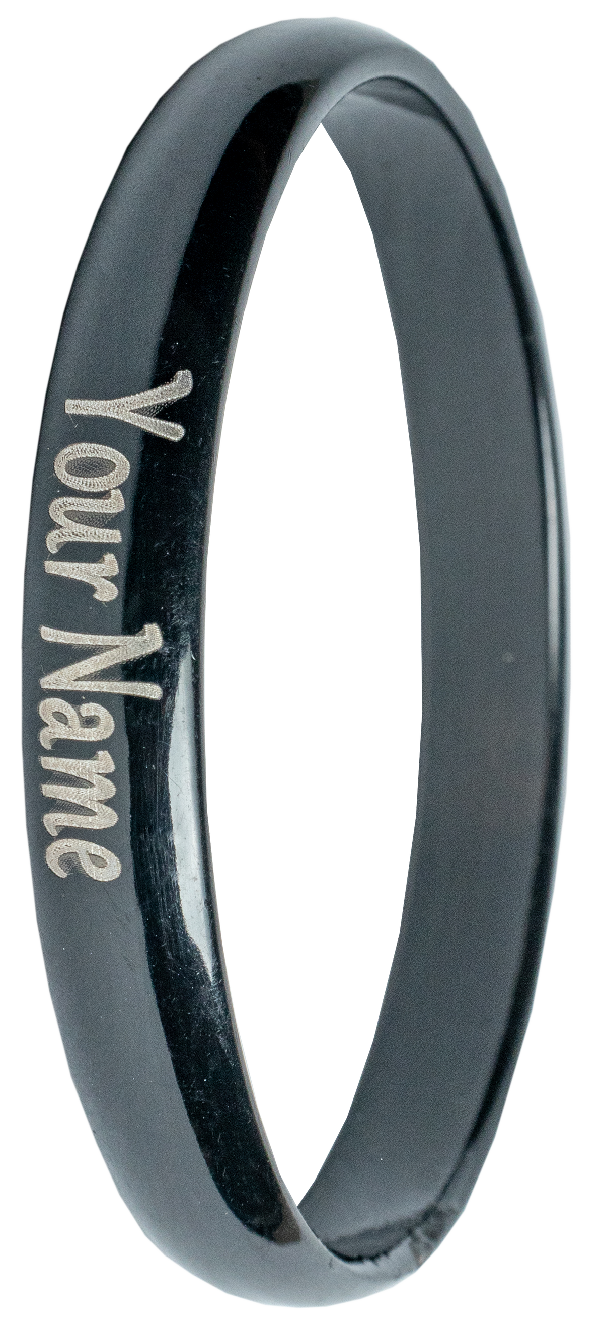 CUSTOMIZED Mens Kada Black painted, Laser Marked with personal message by The Amritsar Store