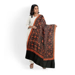 Women's Black Shawl, Sozni Hand Embroidered Pashmina Shawl For Women, Soft Women Wraps, Heritage Shawls, Large Wool Wrap, Authentic Kashmiri Shawls - The Amritsar Store