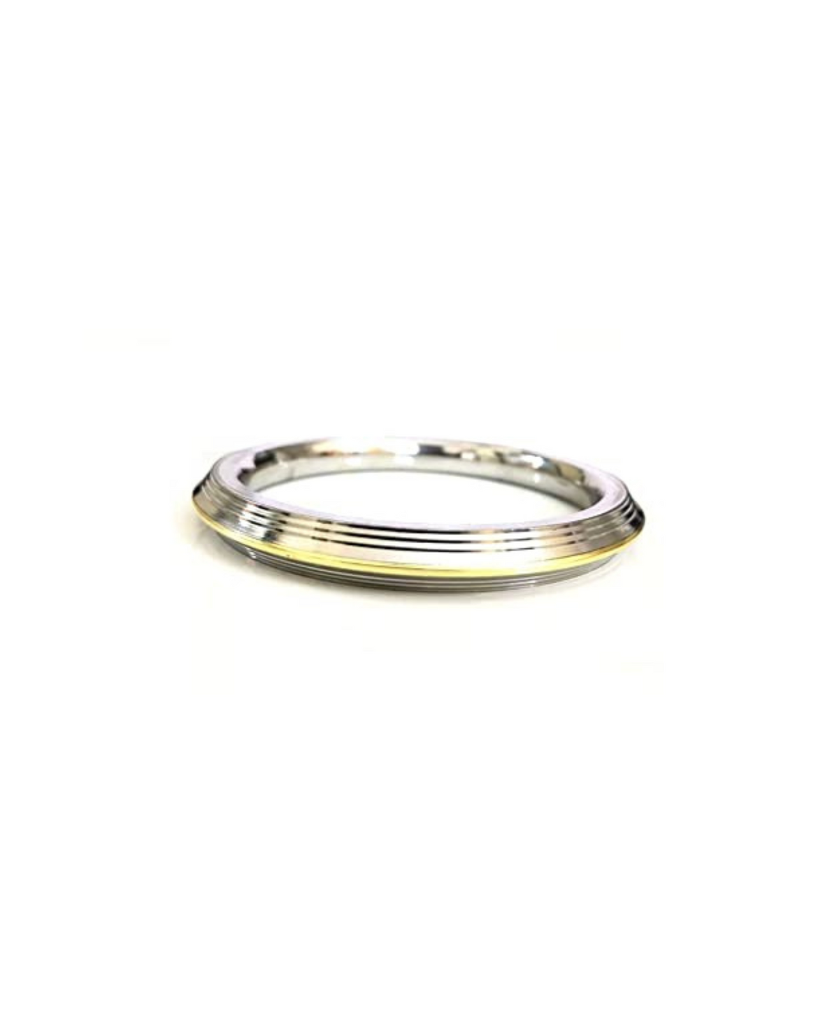 Silver Gold Plated Steel Punjabi Style Sikh Gents Heavy Kada Bangle Made With Stainless Steel For Men, Boys With Curved Edges By The Amritsar Store - The Amritsar Store