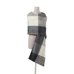 The Amritsar Store Classic Black & White Check Wool Scarf