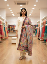 The Amritsar Store Pashmina Kalamkari Shawl,Hand Embroidered,Multicolor