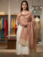 The Amritsar Store "Beige Hand Embroidery Shawl – Elegant Wool Wrap for Women"