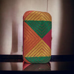 Phulkari Embroidery Clutch MultiColor Metal Based Clutch with Phulkari Fabric pasted By The Amritsar Store - The Amritsar Store