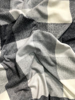 “The Amritsar Store classic black and white check wool scarf, soft woven winter scarf