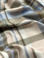 The Amritsar Store Blue & Beige Plaid Wool Scarf for Women – Soft Winter Checkered Scarf