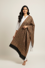 The Amritsar Store Jaal Weave Shawl with intricate paisley motifs in traditional Kashmiri design