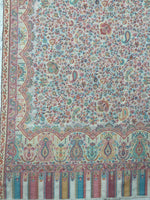 "The Amritsar Store Pastel Jaal Fine Wool Shawl with Multitone Paisley and Floral Weave"
