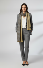 "Two-Tone Reversible Scarf with Houndstooth and Double-G Pattern, Unisex Fashion Accessory by The Amritsar Store"