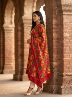 Hand embroidered Punjabi Phulkari Bagh dupatta with mirror work for women by The Amritsar Store featuring traditional ethnic craftsmanship