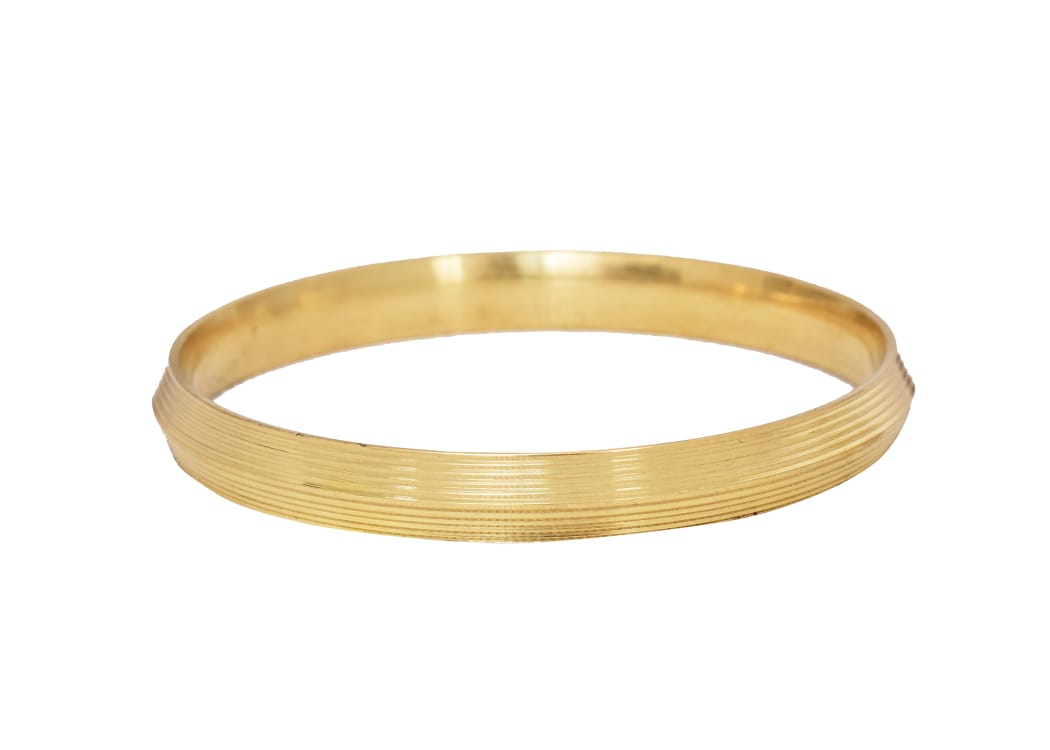 Designer Brass Kada (Lines,Mens) 6 mm Thickness by The Amritsar Store - The Amritsar Store