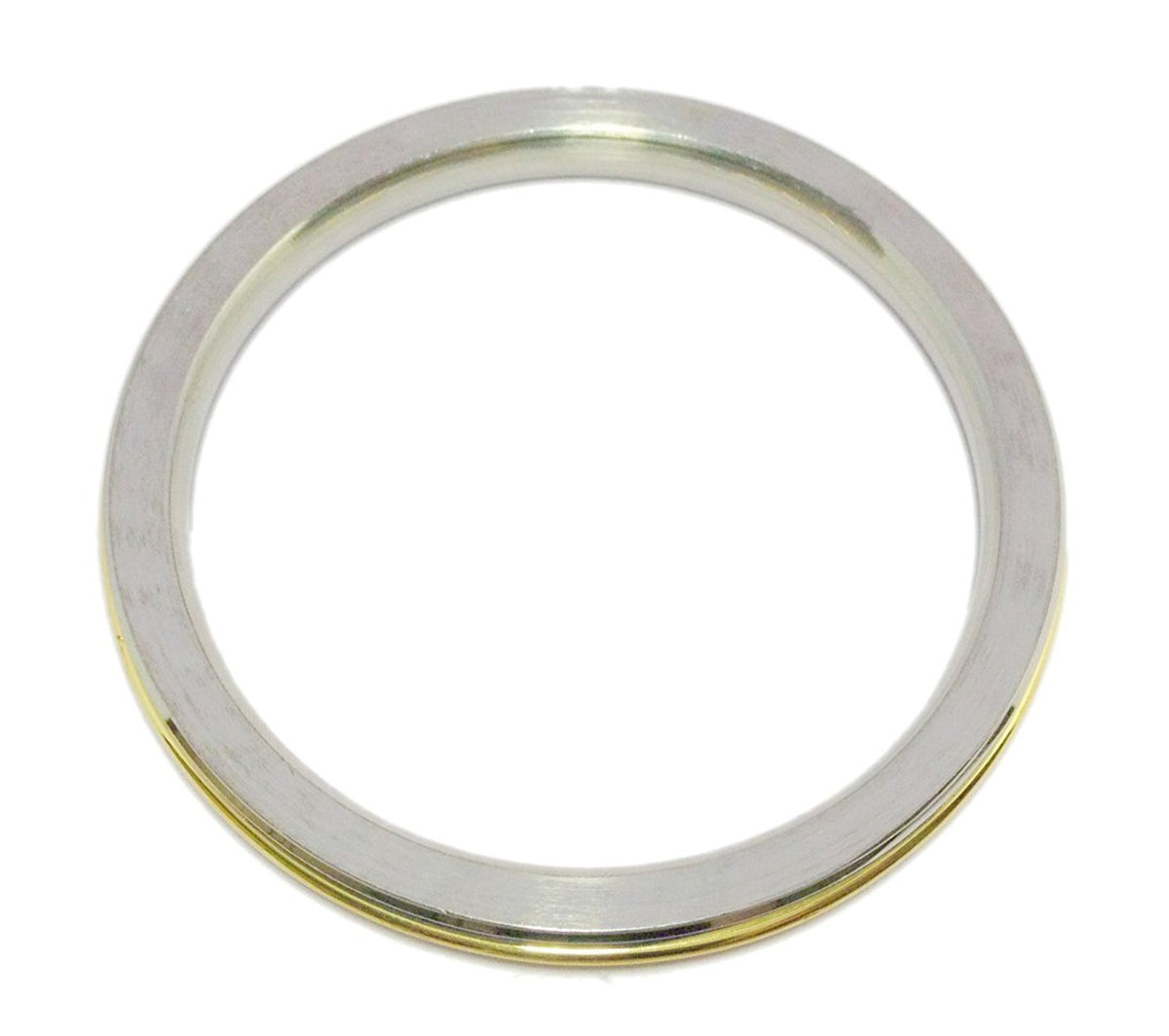 Stainless Steel Kada (Thin Line of Brass,Plain) 10 MM thick by The Amritsar Store - The Amritsar Store