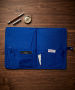 The Amritsar Store Handmade Blue Embroidered Fabric Document File with Traditional Mirror Work Detailing