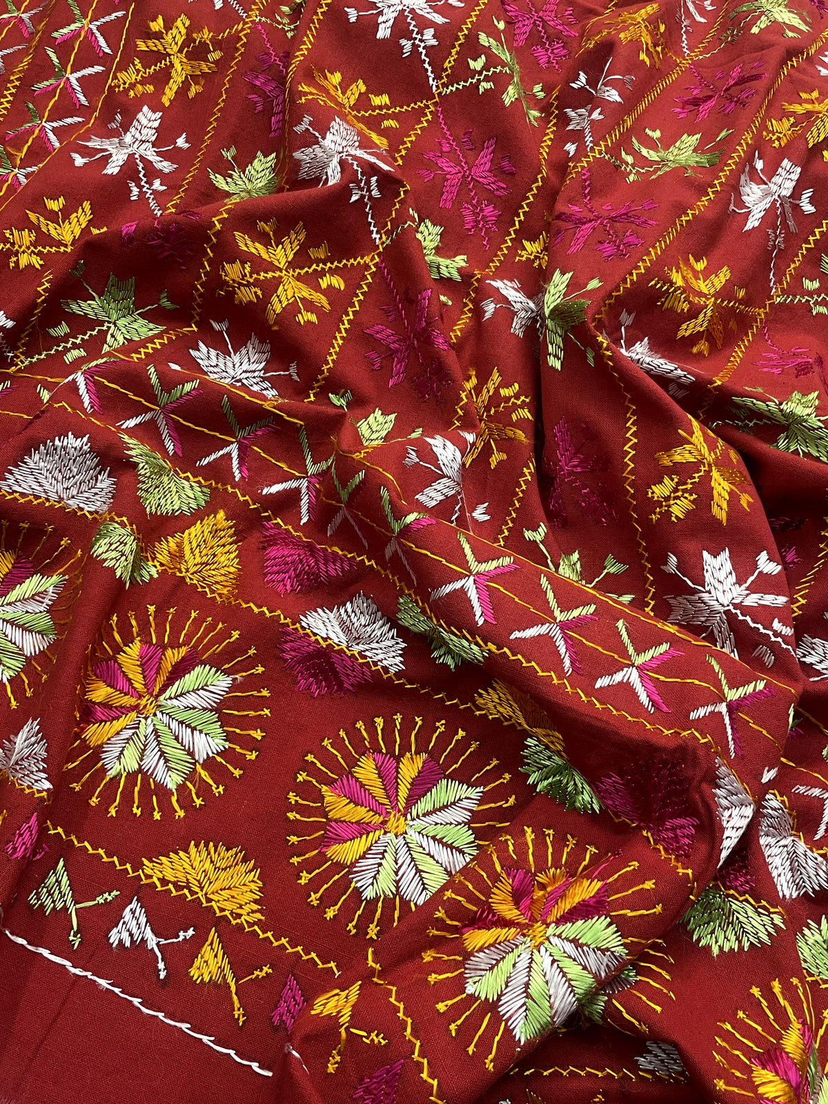 Hand embroidered traditional Punjabi Phulkari Bagh dupatta for women by The Amritsar Store in vibrant multicolor embroidery