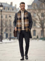 The Amritsar Store Classic Brown & Black Checkered Scarf - The Amritsar Store