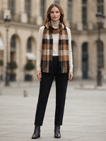 The Amritsar Store Classic Brown & Black Checkered Scarf - The Amritsar Store