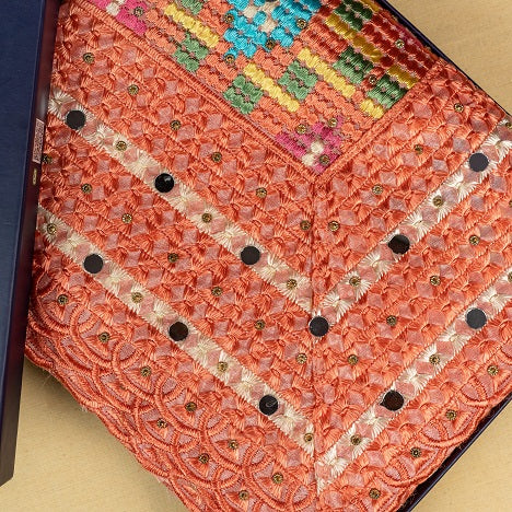 Phulkari Dupatta For Wedding Amritsari Handmade Embroidery Traditional Colorful Dupatta With Tassels Size 2.25 Mtr x 0.95 Mtr - The Amritsar Store