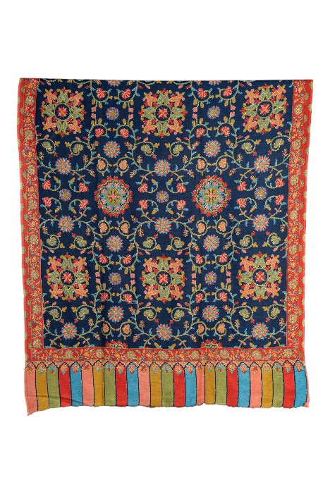 Women's Shawl, Heritage Collection Kashmiri Kalamkari Shawl, Rich Look Self Weave Kani Shawl, Faux Wool Shawl, Pashmina Shawl Bridal Gift, Shawl For Women - The Amritsar Store