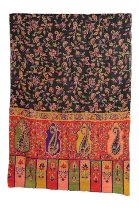 Women's Scarf, Heritage Collection Kashmiri Kalamkari Scarf, Rich Look Self Weave Kani Printed Scarf, Faux Wool Scarf, Pashmina Scarf Bridal Gift, Scarf For Women - The Amritsar Store