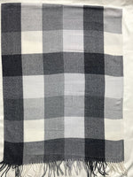 “The Amritsar Store classic black and white check wool scarf, soft woven winter scarf