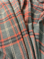 The Amritsar Store Classic Green, Rust & Beige Check Wool Scarf with soft woven checks and fringed edges