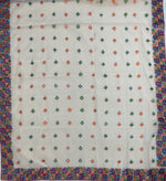 The Amritsar Store Phulkari Hand Embroidered Dupatta in cream color adorned with vibrant multicolor thread work, showcasing traditional Punjabi craftsmanship and elegance.