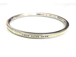 Customised stainless steel and brass kada for ladies and kids with engraved detailing, polished finish, traditional Punjabi style bracelet by The Amritsar Store
