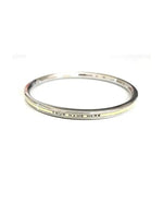 Customised stainless steel and brass kada for ladies and kids with engraved detailing, polished finish, traditional Punjabi style bracelet by The Amritsar Store