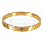 Designer brass kada for men with engraved line pattern, 6mm thickness by The Amritsar Store