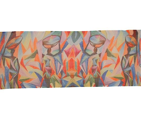 Multicolor Abstract Art Digital Print Scarf By The Amritsar Store - The Amritsar Store