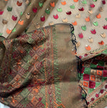 Hand embroidered Phulkari dupatta for women with traditional Punjabi embroidery by