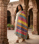 The Amritsar Store embellished dupatta with mirror and stone work detailing, traditional ethnic designer dupatta for women