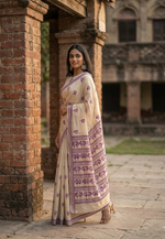 Hand embroidered Phulkari saree for women featuring traditional peacock motifs and intricate Punjabi 