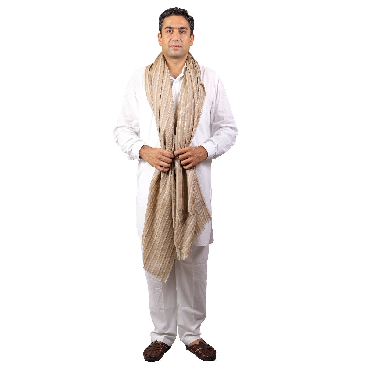 Striped Subtle Fine Wool Lightweght shawl