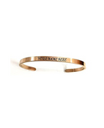 Rose gold stainless steel 3mm openable free size customised bangle bracelet for girls and women by The Amritsar Store