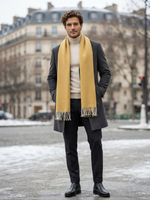 Golden Yellow Textured Scarf for Men & Women – Soft Lightweight Wrap | The Amritsar Store - The Amritsar Store