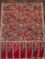 Handcrafted Kalamkari Stole with Traditional Kashmiri Floral Work – The Amritsar Store