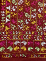 Hand embroidered Punjabi Phulkari Bagh dupatta for women by The Amritsar Store featuring traditional multicolor embroidery craftsmanship