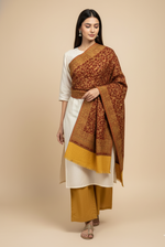 The Amritsar Store Kashmiri Jaal Shawl with Intricate Floral Weave – Reversible Wool Shawl for Elegant Winter Wear